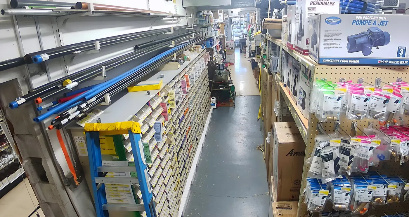 Aisle 3: pipe, fittings and pumps