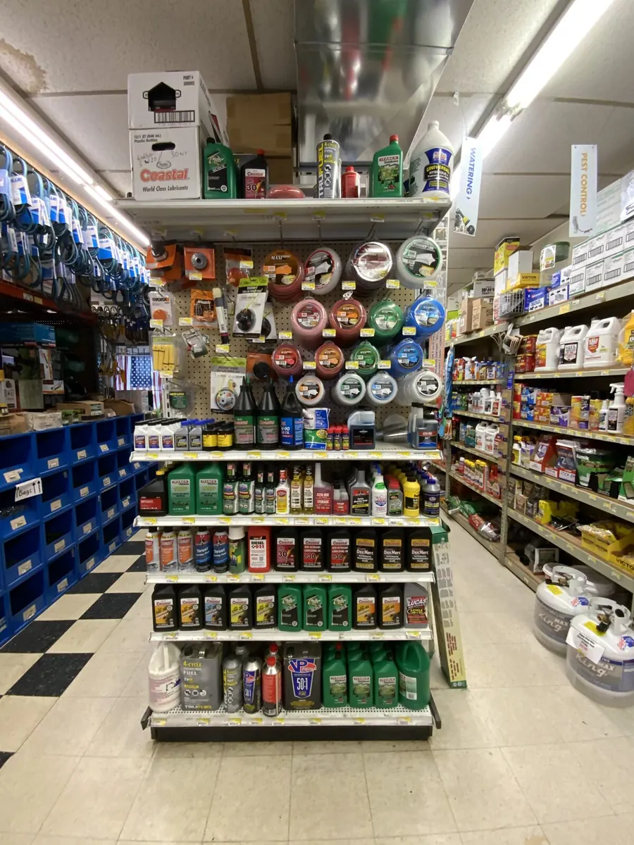 An automotive endcap at the end of aisles 7 and 8